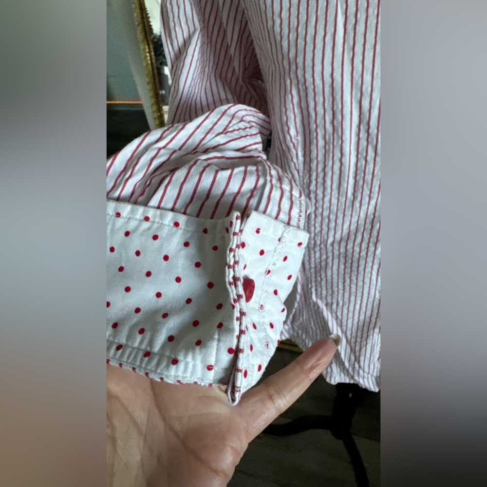 Jones New York White Shirt with Red Pinstripes - Picture 5 of 9